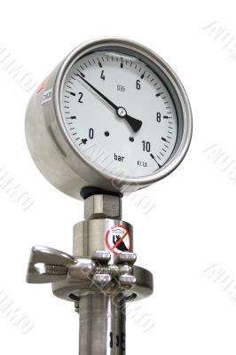 Pressure Gauge isolated On White