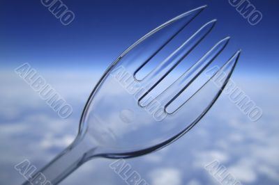 Clear plastic disposable fork