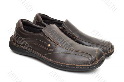 Leather brown shoes