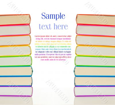 Stacks of colorful books - library concept
