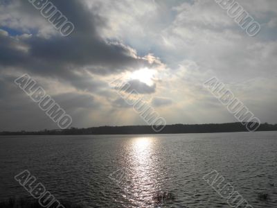 The sundown in Daugava river