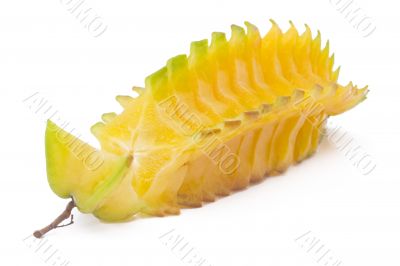 Cut Starfruit, carambola isolated on white