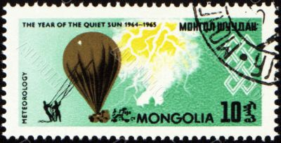 Meteorological balloon on post stamp