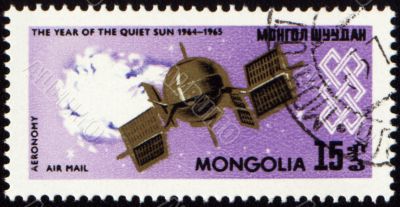 Weather satellite on post stamp