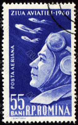 Aviation Day on post stamp