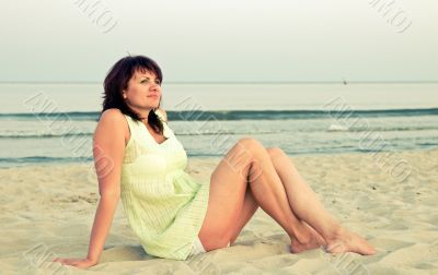 The woman on a beach