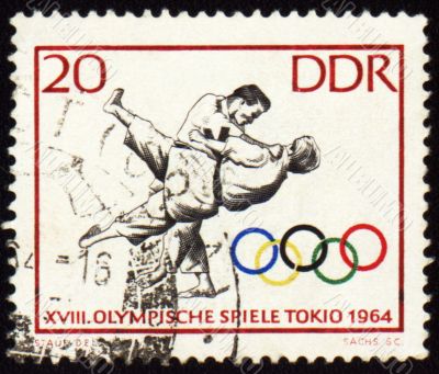 Post stamp shows judo
