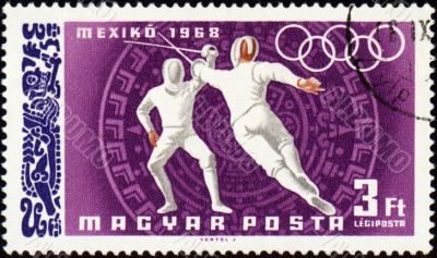 Fencing on post stamp