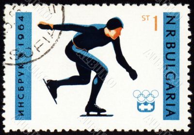 Skater on post stamp