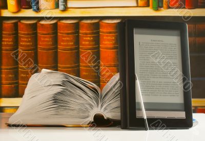 Open book and electronic book reader Open book and electronic book reader