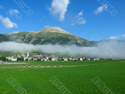 A town in clouds