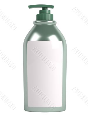 Green shampoo bottle Green shampoo bottle
