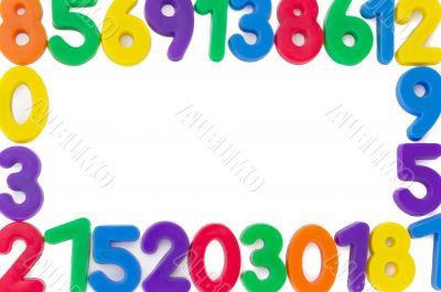 Assorted Numbers, isolated on white background. 