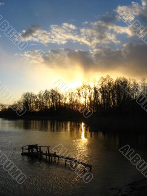 summer decline with river and sky