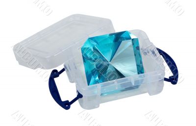 Large Blue Gem in a Plastic Crate