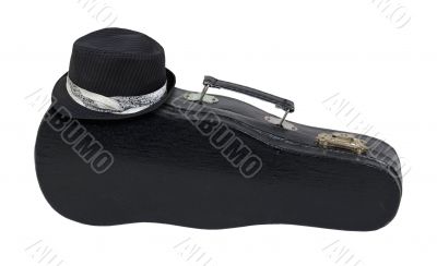 Black Fedora on Music Case with Handle