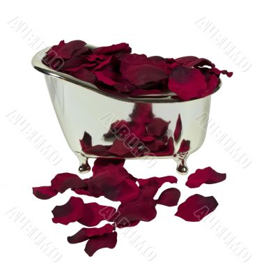 Bathtub Filled with Rose Petals