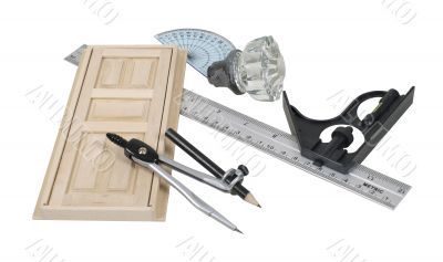 Compass Rulers Door Knob Tools