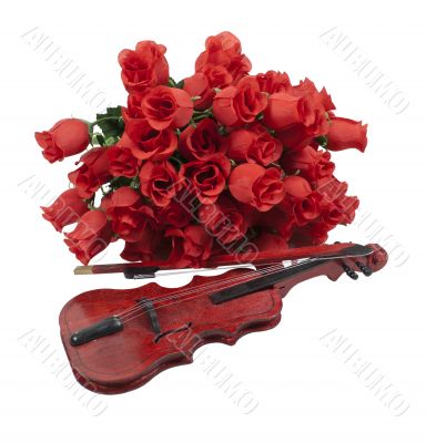 Classical Red Roses and Violin