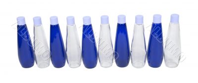 Blue and Clear Bottles