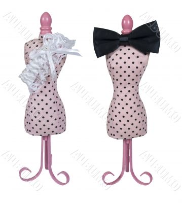 Dress Form with Bow Tie and Garter Belt