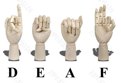 Deaf Spelled out in Sign Language
