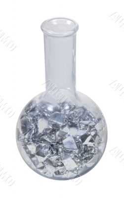 Beaker Filled with Mysterious Silver Substance