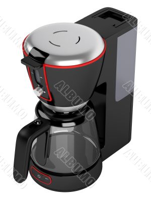 Cofee machine with red contour 