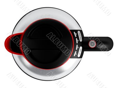 Black kettle with red contour