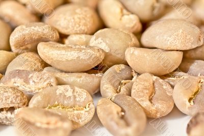 Raw coffee beans