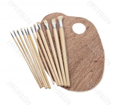 Paint Brushes and Palette