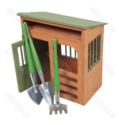 Garden Shed with Tools