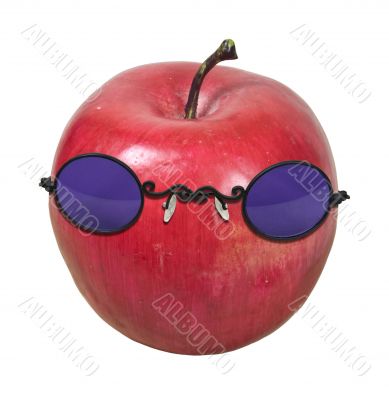 Red Apple with Purple Glasses