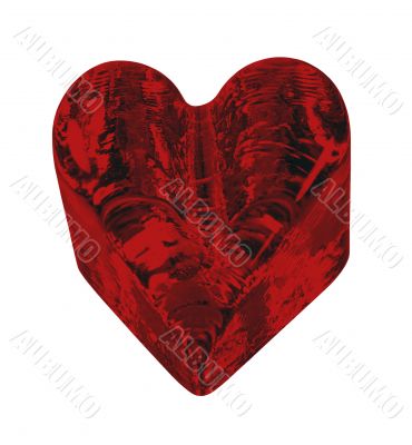 Red Crystal Textured Heart