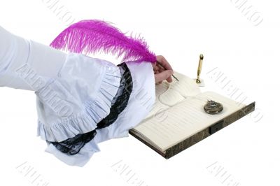 Lace and Feathered Pen Romantic Writing 