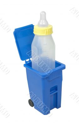 Recycling Bin and Baby Bottle