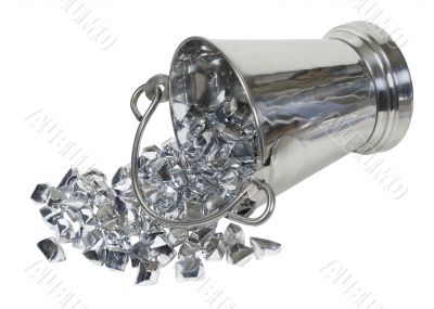 Ice Bucket Filled with Silver Precious Stones Ice Bucket Filled with Silver Precious Stones