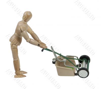 Pushing a Lawn Mower Pushing a Lawn Mower
