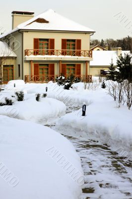 country home in winter country home in winter