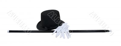 Top Hat Black Cane White Gloves Top Hat Black Cane White Gloves