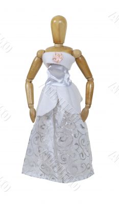 Model Wearing Formal White Dress