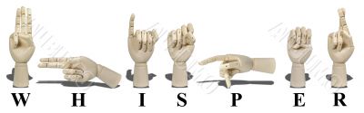 Whisper Spelled in Sign Language - Letter