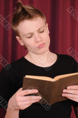 teenager with book