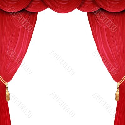 open stage with a white background 