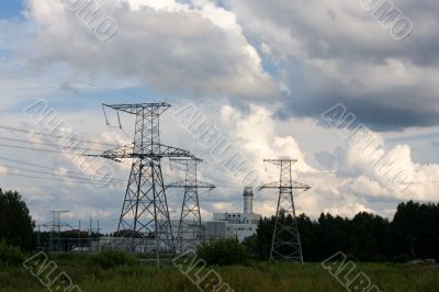 electric wires lines and sky