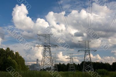 electric wires lines and sky