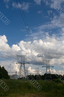 electric wires lines and sky