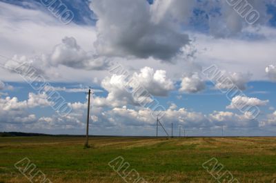 electric wires lines and sky