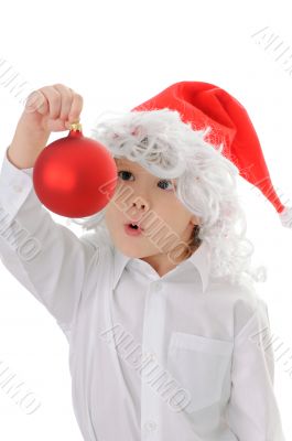 child in a hat santa claus