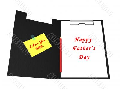 Happy father's day message written on paper